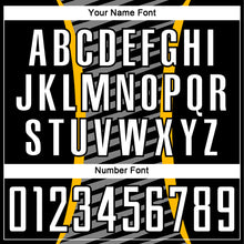 Load image into Gallery viewer, Custom Gold White-Black Stripe Line Sublimation Soccer Uniform Jersey
