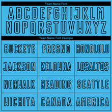 Load image into Gallery viewer, Custom Sky Blue Black Gradient Arrow Geometric Shapes Sublimation Soccer Uniform Jersey
