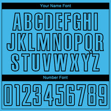 Load image into Gallery viewer, Custom Sky Blue Black Gradient Arrow Geometric Shapes Sublimation Soccer Uniform Jersey

