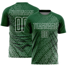 Загрузить изображение в средство просмотра галереи, Custom Green White Stripe Line Sublimation Soccer Uniform Jersey
