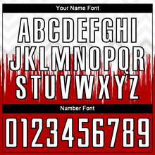 Load image into Gallery viewer, Custom White Red-Black Gradient Dripping Splatter Art Sublimation Soccer Uniform Jersey

