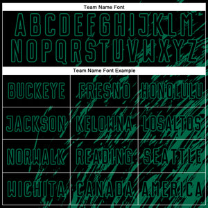 Custom Black Kelly Green Splash Sublimation Soccer Uniform Jersey