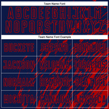 Load image into Gallery viewer, Custom Navy Red Splash Sublimation Soccer Uniform Jersey

