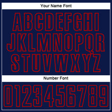 Load image into Gallery viewer, Custom Navy Red Splash Sublimation Soccer Uniform Jersey
