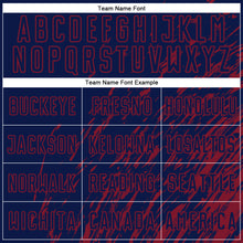 Load image into Gallery viewer, Custom Navy Crimson Splash Sublimation Soccer Uniform Jersey
