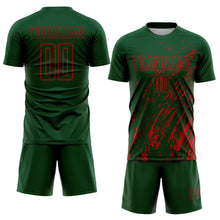 Charger l&#39;image dans la galerie, Custom Green Red Splash Sublimation Soccer Uniform Jersey
