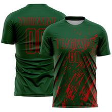 Charger l&#39;image dans la galerie, Custom Green Red Splash Sublimation Soccer Uniform Jersey
