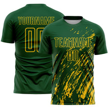 Загрузить изображение в средство просмотра галереи, Custom Green Yellow Splash Sublimation Soccer Uniform Jersey
