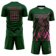 Laden Sie das Bild in den Galerie-Viewer, Custom Green Pink Splash Sublimation Soccer Uniform Jersey
