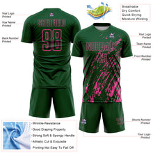 Laden Sie das Bild in den Galerie-Viewer, Custom Green Pink Splash Sublimation Soccer Uniform Jersey
