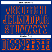 Load image into Gallery viewer, Custom Royal Orange Splash Sublimation Soccer Uniform Jersey
