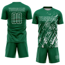 Charger l&#39;image dans la galerie, Custom Kelly Green White Splash Sublimation Soccer Uniform Jersey
