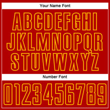 Load image into Gallery viewer, Custom Red Gold Splash Sublimation Soccer Uniform Jersey
