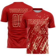 Load image into Gallery viewer, Custom Red Cream Splash Sublimation Soccer Uniform Jersey

