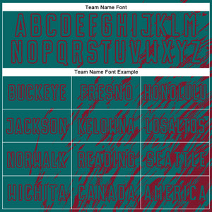 Custom Teal Crimson Splash Sublimation Soccer Uniform Jersey