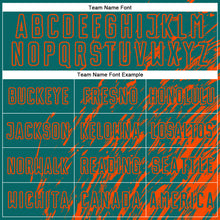 Load image into Gallery viewer, Custom Teal Orange Splash Sublimation Soccer Uniform Jersey
