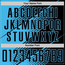 Laden Sie das Bild in den Galerie-Viewer, Custom Black Sky Blue Line Sublimation Soccer Uniform Jersey
