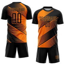 Charger l&#39;image dans la galerie, Custom Black Bay Orange Line Sublimation Soccer Uniform Jersey
