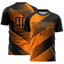 Charger l&#39;image dans la galerie, Custom Black Bay Orange Line Sublimation Soccer Uniform Jersey
