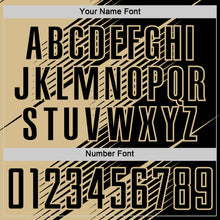 Load image into Gallery viewer, Custom Black Vegas Gold Line Sublimation Soccer Uniform Jersey
