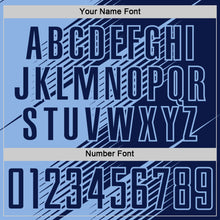 Load image into Gallery viewer, Custom Navy Light Blue Line Sublimation Soccer Uniform Jersey
