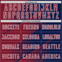 Load image into Gallery viewer, Custom Navy Crimson-White Line Sublimation Soccer Uniform Jersey
