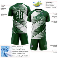 Load image into Gallery viewer, Custom Green White Line Sublimation Soccer Uniform Jersey
