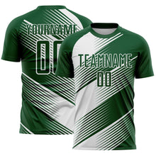 Load image into Gallery viewer, Custom Green White Line Sublimation Soccer Uniform Jersey
