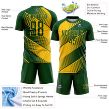 Charger l&#39;image dans la galerie, Custom Green Yellow Line Sublimation Soccer Uniform Jersey

