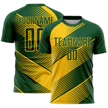 Charger l&#39;image dans la galerie, Custom Green Yellow Line Sublimation Soccer Uniform Jersey
