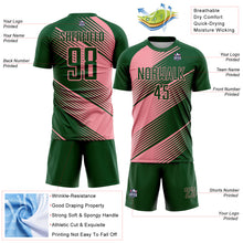 Charger l&#39;image dans la galerie, Custom Green Medium Pink Line Sublimation Soccer Uniform Jersey
