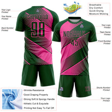 Load image into Gallery viewer, Custom Green Pink Line Sublimation Soccer Uniform Jersey
