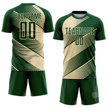 Загрузить изображение в средство просмотра галереи, Custom Green Cream Line Sublimation Soccer Uniform Jersey
