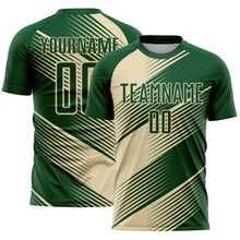Загрузить изображение в средство просмотра галереи, Custom Green Cream Line Sublimation Soccer Uniform Jersey
