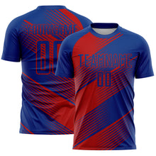 Load image into Gallery viewer, Custom Royal Red Line Sublimation Soccer Uniform Jersey
