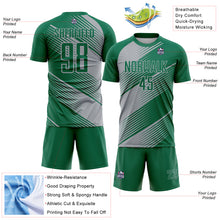 Charger l&#39;image dans la galerie, Custom Kelly Green Gray Line Sublimation Soccer Uniform Jersey
