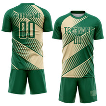 Загрузить изображение в средство просмотра галереи, Custom Kelly Green Cream Line Sublimation Soccer Uniform Jersey

