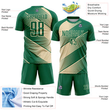 Загрузить изображение в средство просмотра галереи, Custom Kelly Green Cream Line Sublimation Soccer Uniform Jersey
