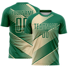 Загрузить изображение в средство просмотра галереи, Custom Kelly Green Cream Line Sublimation Soccer Uniform Jersey
