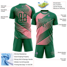 Charger l&#39;image dans la galerie, Custom Kelly Green Medium Pink Line Sublimation Soccer Uniform Jersey
