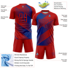 Load image into Gallery viewer, Custom Red Royal Line Sublimation Soccer Uniform Jersey

