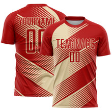 Charger l&#39;image dans la galerie, Custom Red Cream Line Sublimation Soccer Uniform Jersey
