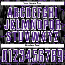 Load image into Gallery viewer, Custom Black Purple-White Lightning Sublimation Soccer Uniform Jersey
