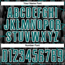Load image into Gallery viewer, Custom Black Teal-White Lightning Sublimation Soccer Uniform Jersey

