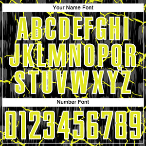 Custom Black Neon Yellow-White Lightning Sublimation Soccer Uniform Jersey