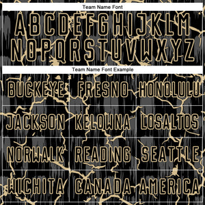 Custom Black Vegas Gold Lightning Sublimation Soccer Uniform Jersey