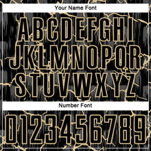 Load image into Gallery viewer, Custom Black Vegas Gold Lightning Sublimation Soccer Uniform Jersey
