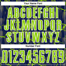 Load image into Gallery viewer, Custom Navy Neon Green-White Lightning Sublimation Soccer Uniform Jersey
