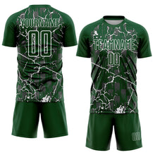 Load image into Gallery viewer, Custom Green White Lightning Sublimation Soccer Uniform Jersey
