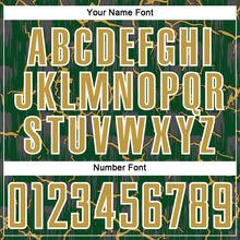 Load image into Gallery viewer, Custom Green Old Gold-White Lightning Sublimation Soccer Uniform Jersey

